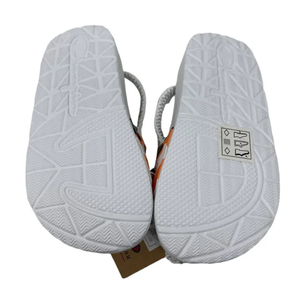 NEW Champion Toddler Camo White Orange Green Sling Back‎ Sandals Slides Sz 8 NWT